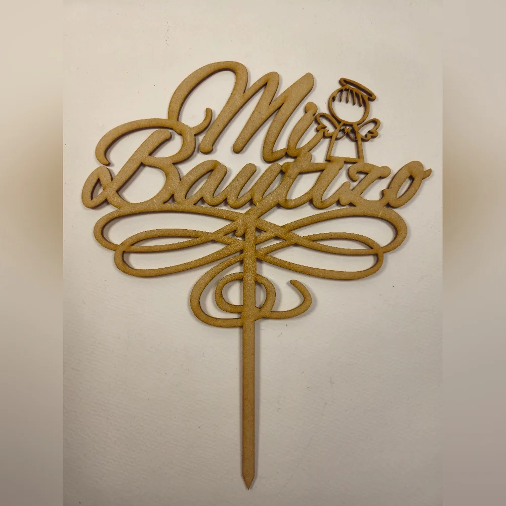 Mi bautizo Cake Topper.  Wooden Baptism Cake Topper.  Cake Toppers decoration.